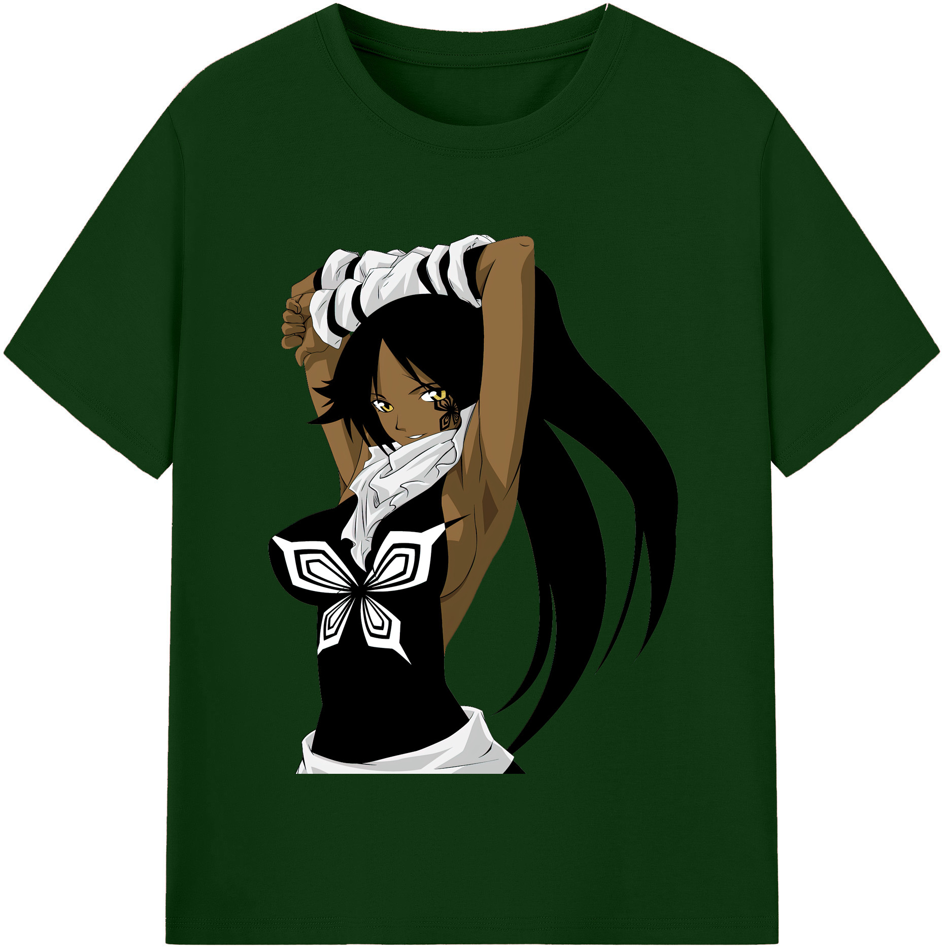 （画像用） ブリーチ 四楓院 夜一（しほういん よるいち） BLEACH Shihouin Yoruichi 綿100％半袖Tシャツ（フロントプリント）
